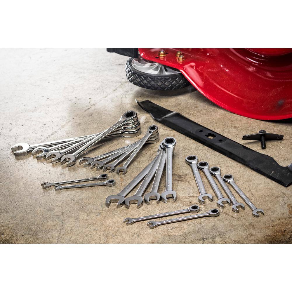 Husky 72-Tooth Ratcheting SAEMM Combination Wrench Set (20-Piece) HRW20PCSMN-06