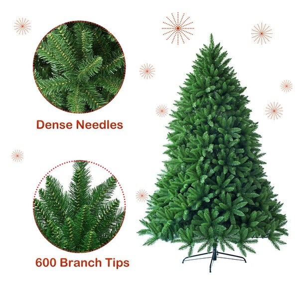 Gymax 5ft 600 Hinged Tips Artificial Christmas Fir Tree Patio Home