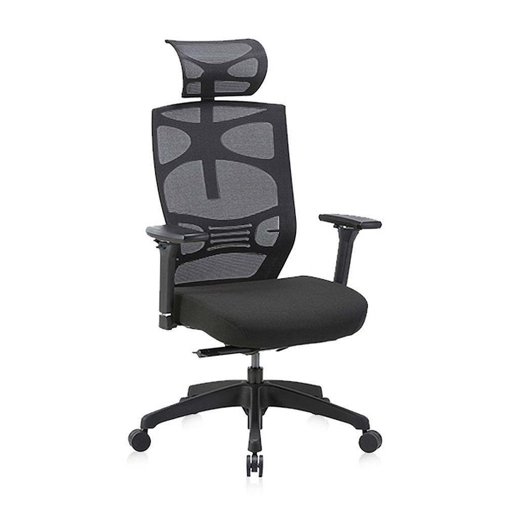 Furniture of America Caius Regular Black Breathable Mesh Ergonomic Office Chair with Adjustable Lumbar IDF-60393