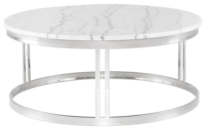 Carlina Coffee Table White Marble Top   Modern   Coffee Tables   by V.S.D Furniture  Houzz