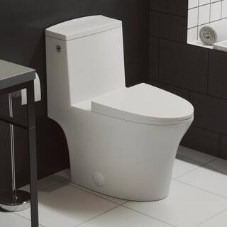 Swiss Madison Hugo 1-Piece 1.11.6 GPF Dual Touchless Flush Elongated Toilet in White Seat Included SM-1T265