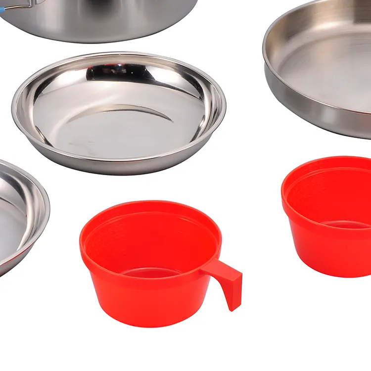 Cooking Portable Camping Pot Stainless Steel Hiking Cooking Pot Mess Kit