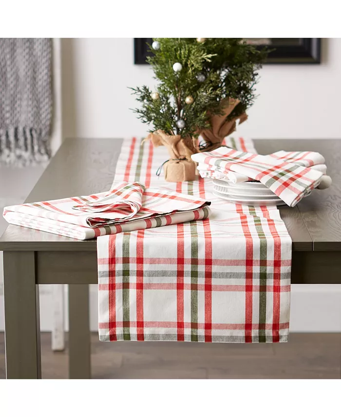 Design Imports Kitchen and Table Top Jolly Tree Collection Tablecloth Nutcracker Plaid 60 x 120