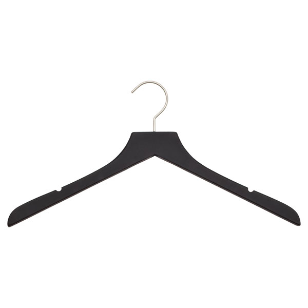 Petite Basic Black Soft Matte Wooden Hangers Pkg3