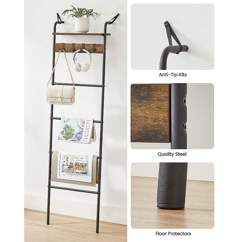 Blanket Ladder Shelf， Blanket Holder Rack for Living Room， Decorative Ladder