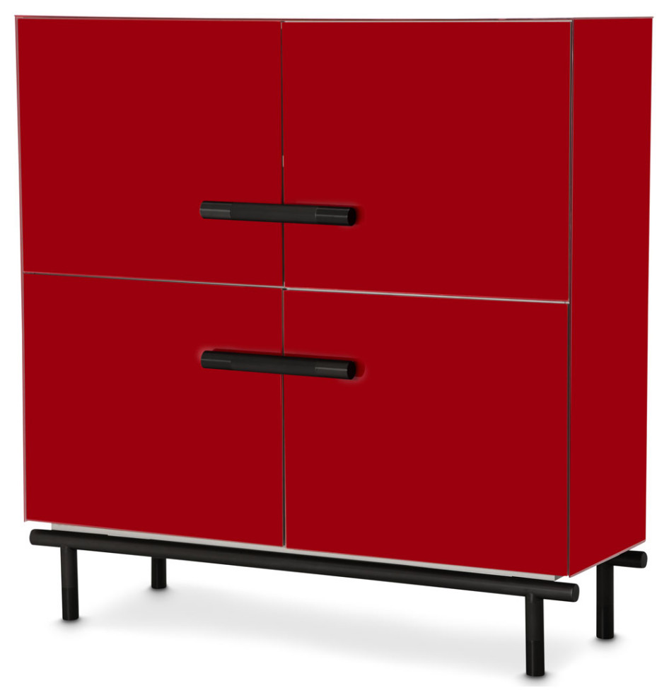 State St. Accent Cabinet   Saffron Red/Black   Contemporary   Accent Chests And Cabinets   by Michael Amini  Houzz