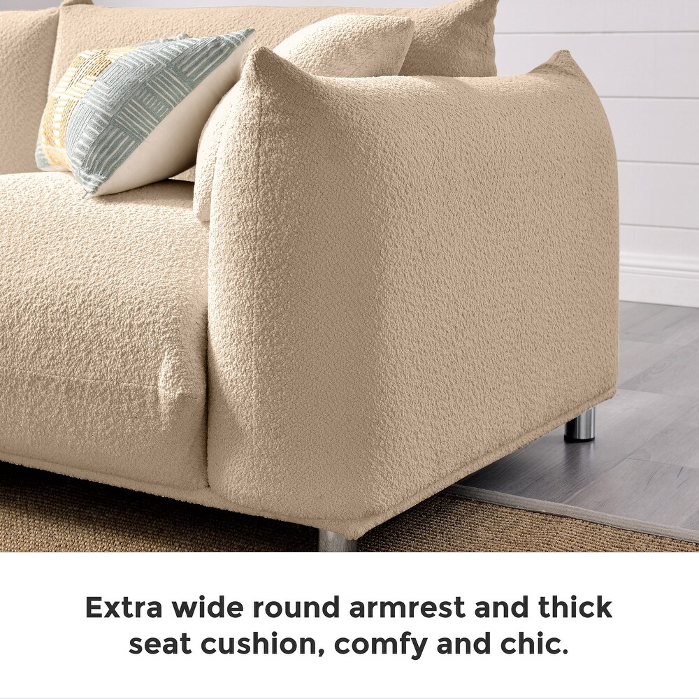 78.2nch Wide Boucle Sofa  Scandinavian style Couch  Loveseat