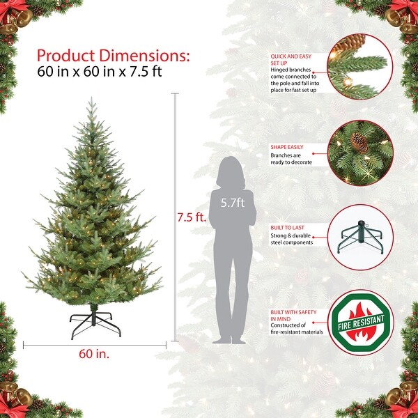 Puleo International PreLit 7.5' Hillside Spruce Artificial Christmas Tree