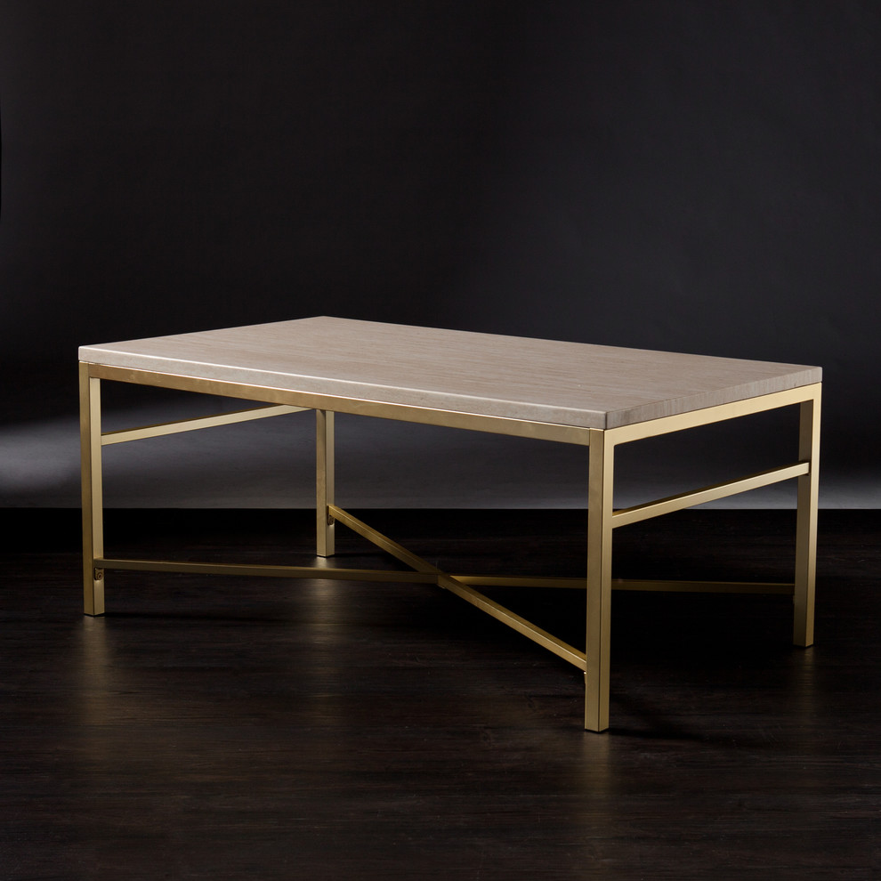 Gayle Faux Stone Cocktail Table   Contemporary   Coffee Tables   by HedgeApple  Houzz