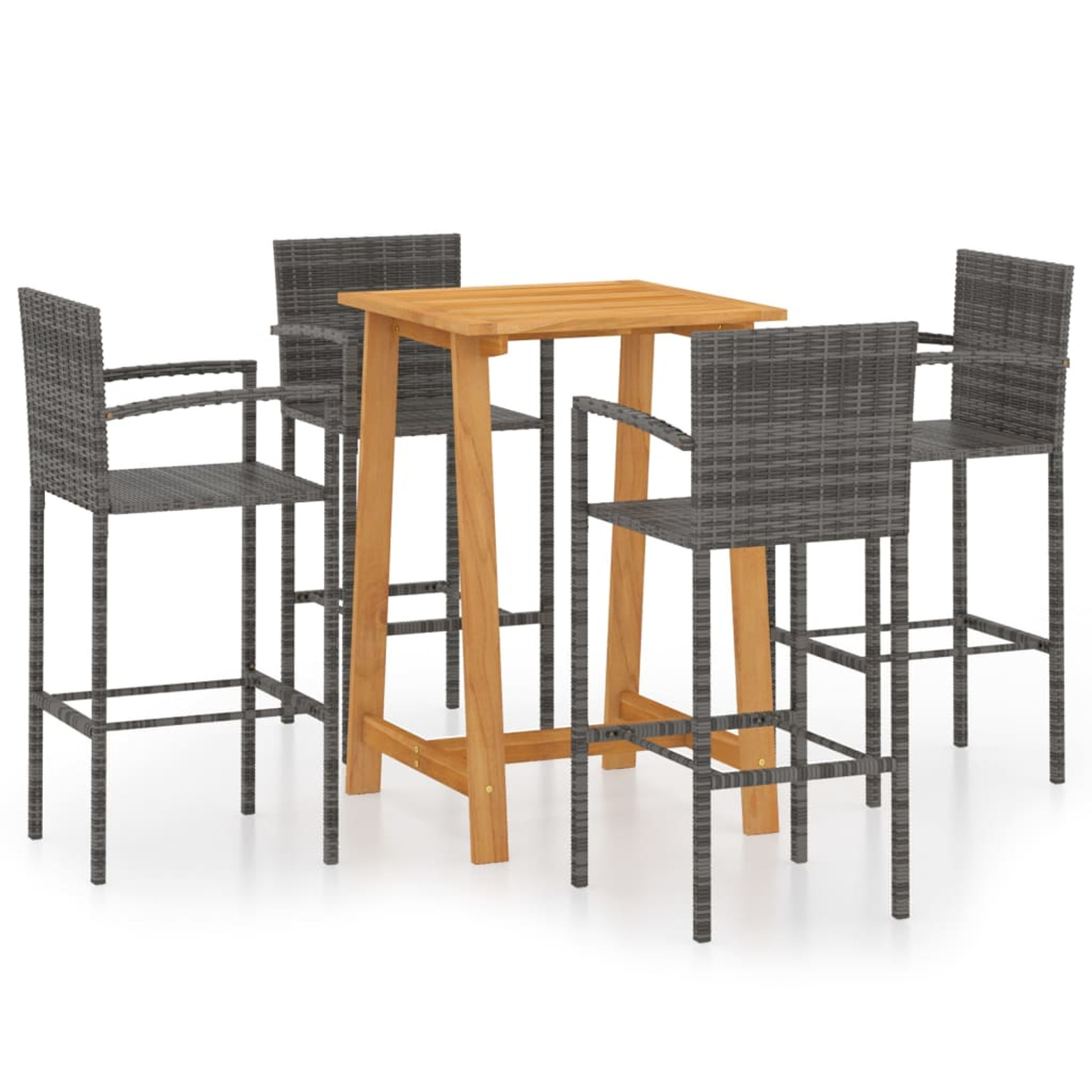 Tomshine 5 Piece Patio Bar Set Gray