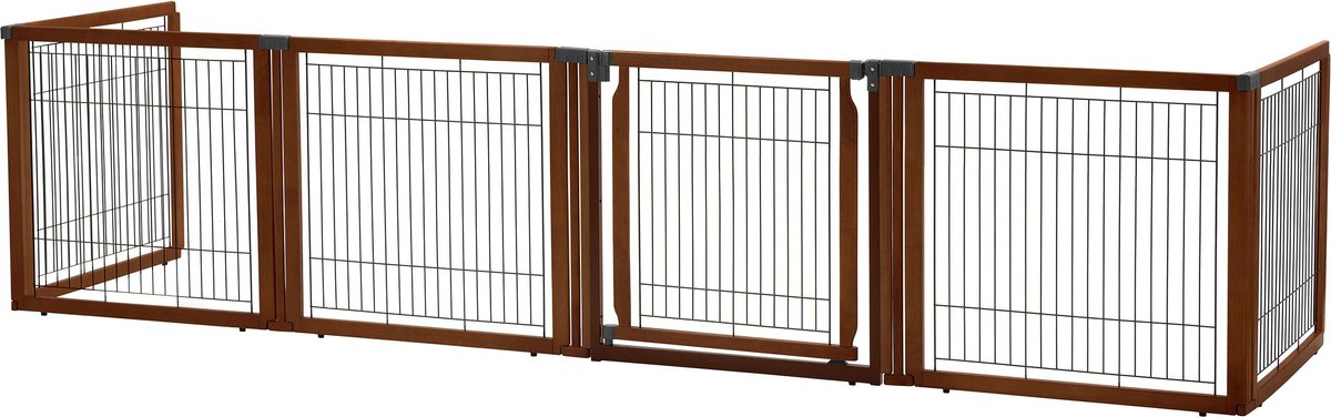 Richell 6-panel Convertible Elite Dog and Cat Gate， Cherry Brown