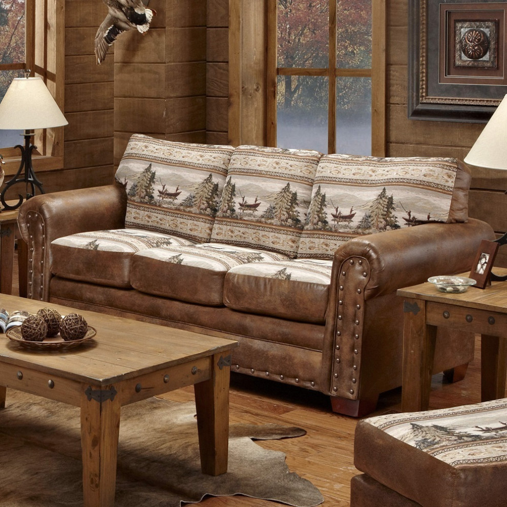 American Furniture Classics Model 8500 60S Alpine Lodge 4 Piece Set With Sleeper   Rustic   Living Room Furniture Sets   by American Furniture Classics  Houzz