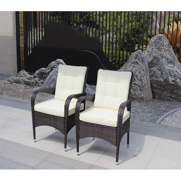 Outdoor Patio Furniture Set Conversation Set 2Piece Resin Wicker Dining Sofa Chair Set for Patio，Backyard，Garden，Meadow