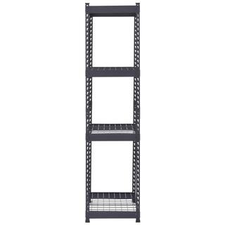 Husky 4-Tier Heavy Duty Boltless Steel Garage Storage Shelving Unit in Black (36 in. W x 72 in. H x 18 in. D) N2R361872W4B