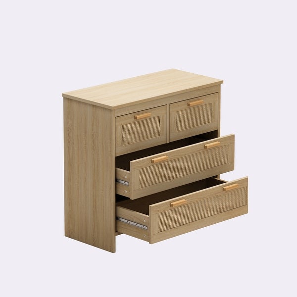 4 Drawers Rattan Cabinet