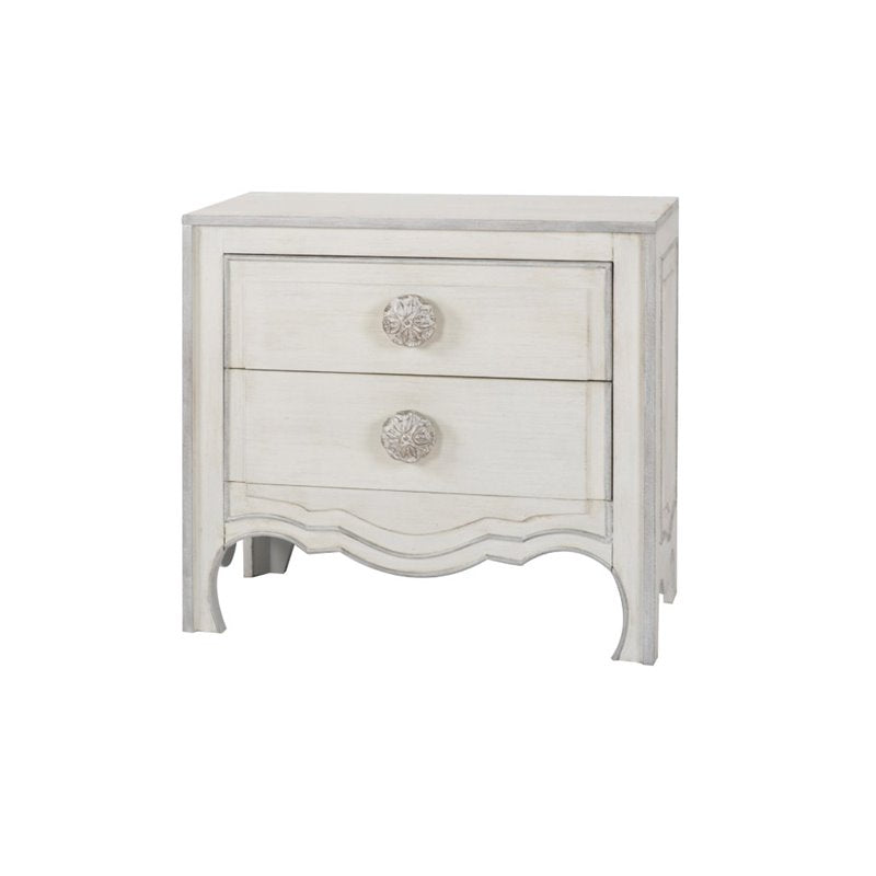 Antique Charm Two Drawer Accent Chest in Weathered White