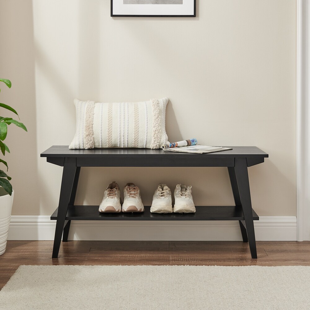 Middlebrook Contemporary Entry Bench with Storage Shelf