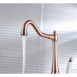 BWE Traditional Single-Handle Standard Kitchen Faucet in Antique Copper A-94066-Copper