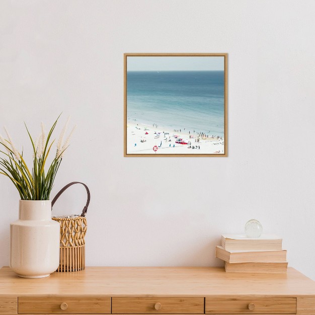 X 16 quot Sesimbra Ii Beach By Ingrid Beddoes Framed Canvas Wall Art Amanti Art