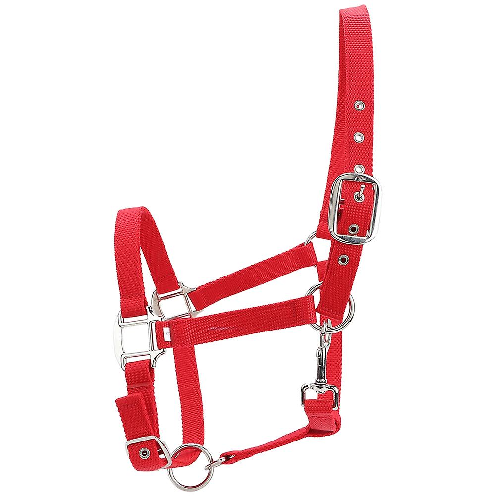 6mm Thickened Red Color Adjustable Horse Bridle Control Halter Riding Accessories