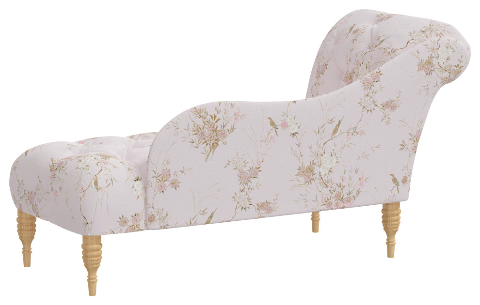 Rachel Ashwell Chaise  Sc Bird Chinoiserie Pink   Traditional   Indoor Chaise Lounge Chairs   by Skyline Furniture Mfg Inc  Houzz