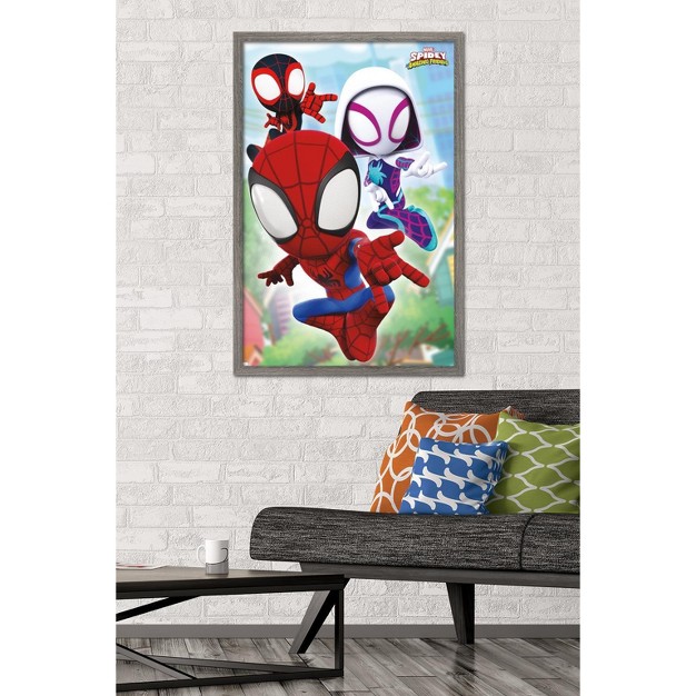 Trends International Marvel Spidey And His Amazing Friends Webs Framed Wall Poster Prints