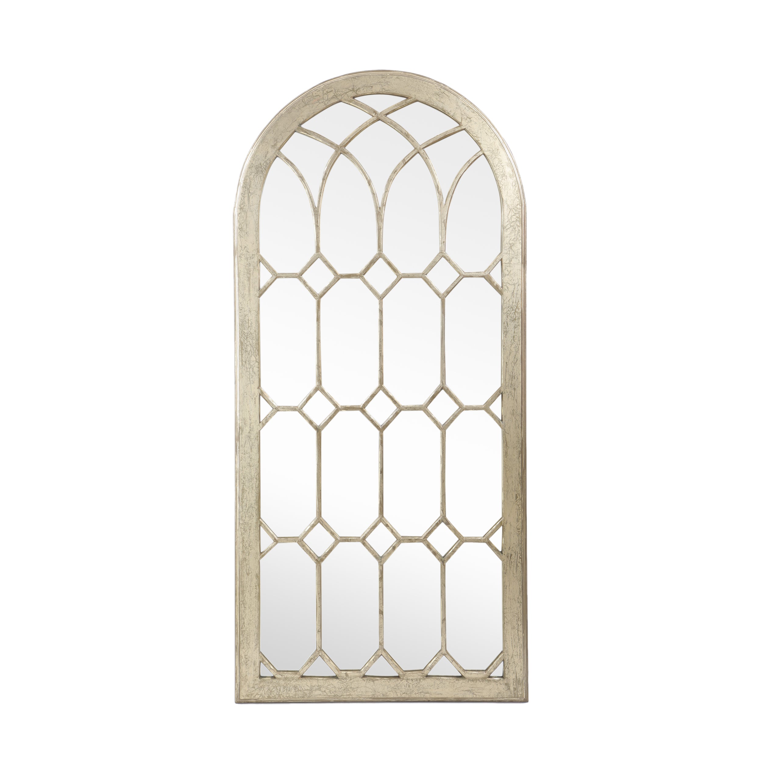 Selena Traditional Arched Windowpane Mirror