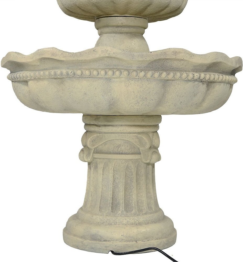 Sunnydaze Decor 3-Tier Pineapple Outdoor Water Fountain