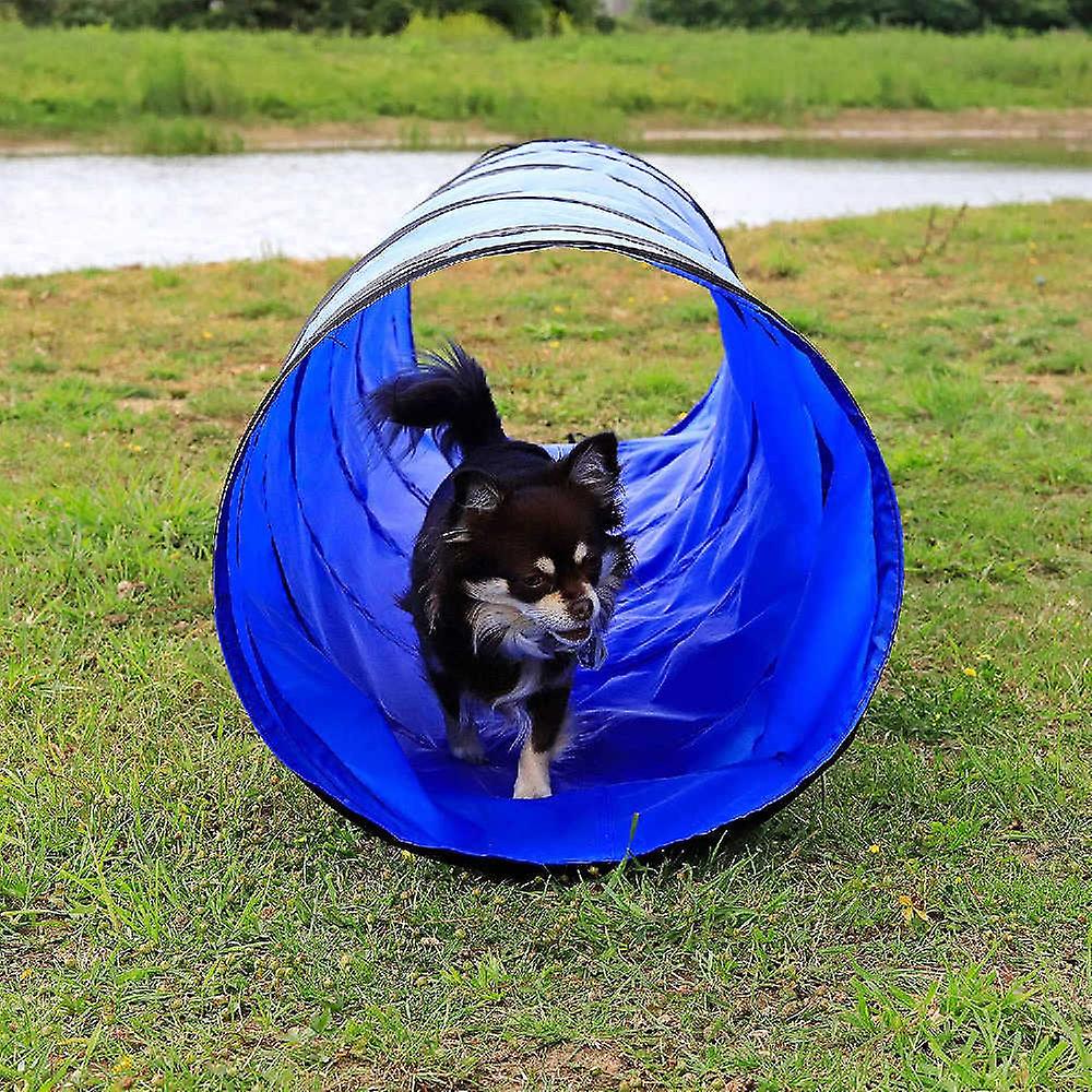 Folding dog channel agility training tunnel