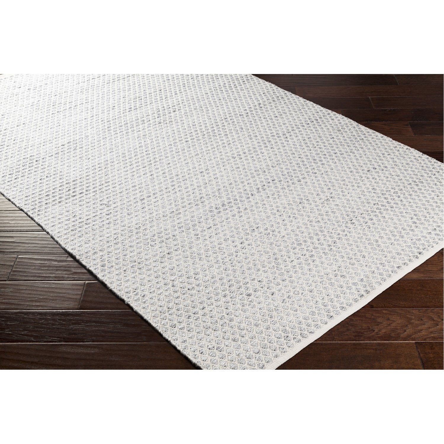 Azalea Hand Woven Indoor/Outdoor Rug in Medium Gray, White, Ink