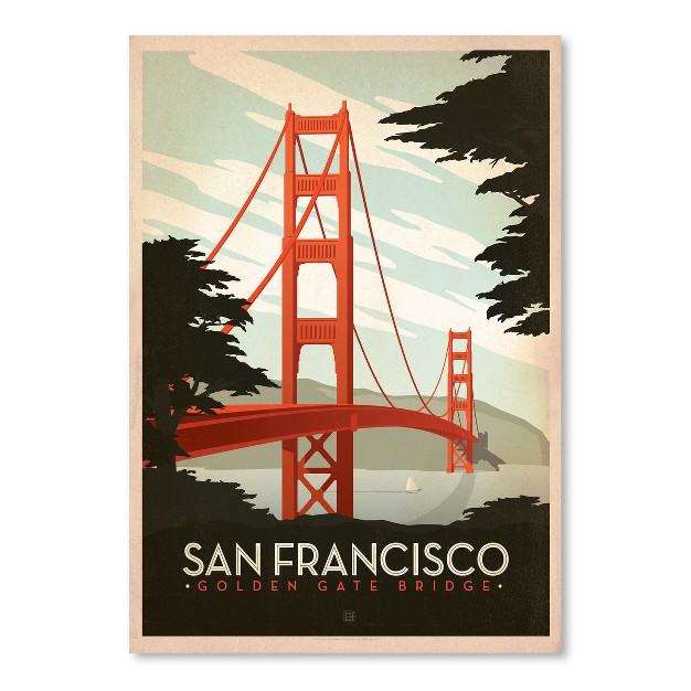 Americanflat Vintage Architecture Golden Gate Bridge By Anderson Design Group Poster Art Print