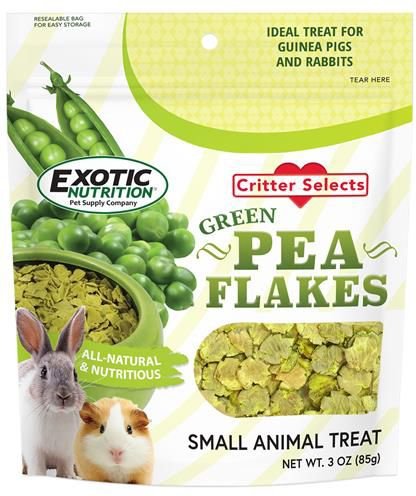 Exotic Nutrition Green Pea Flakes Small Pet Treat， 3-oz bag