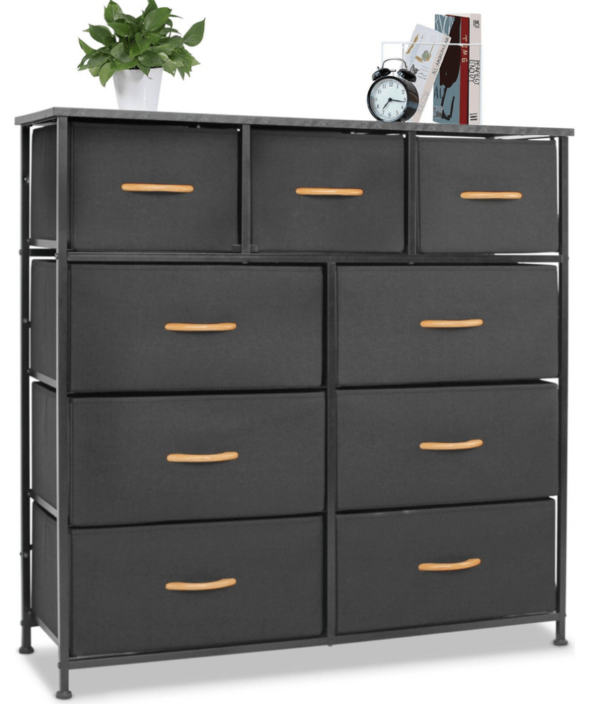 39 quotBlack Standard Accent Cabinet With Nine Drawers   Industrial   Accent Chests And Cabinets   by HomeRoots  Houzz