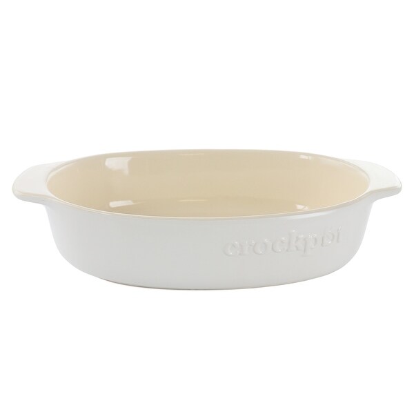 2.5 Quart Oval Stoneware Casserole in White