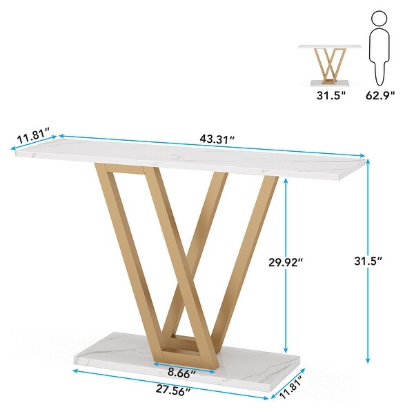 Console Sofa Table， Industrial Entryway Table for Hallway