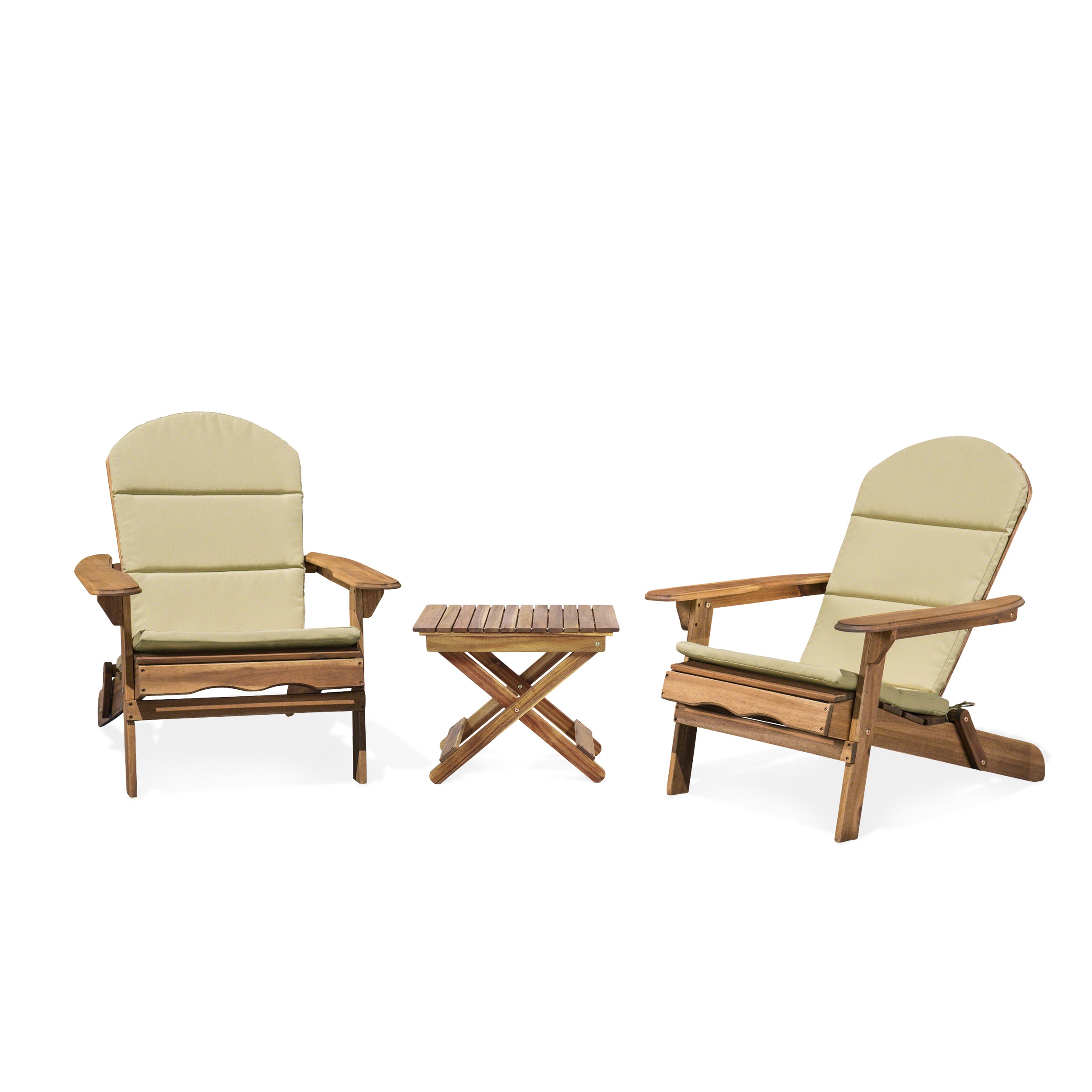 Reed Outdoor 2 Seater Acacia Wood Chat Set with Water Resistant Cushions