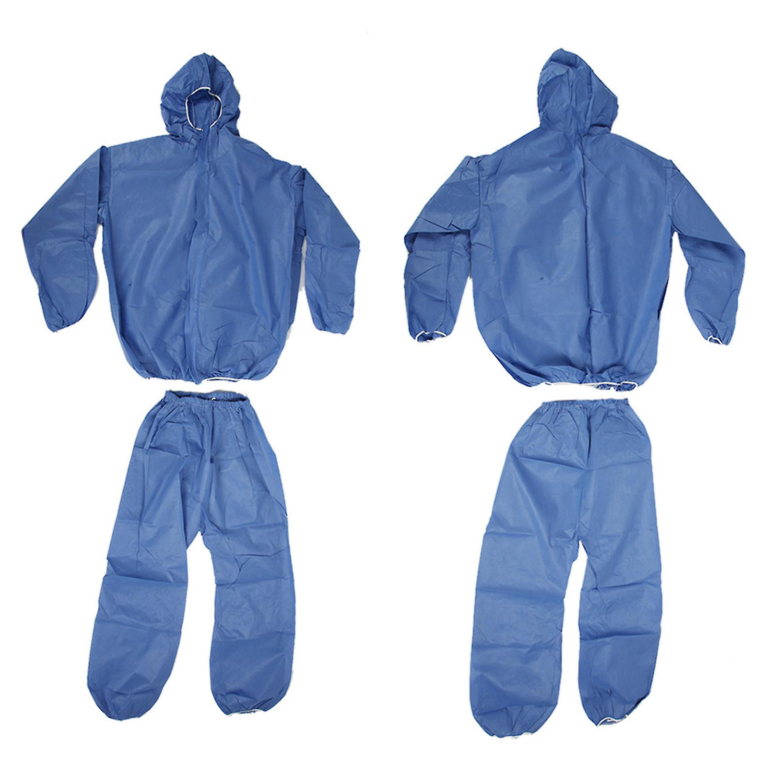 Coverall Conjoined Protective Chemical Suit Safety Clothing Dust Proof Blue Smsxxl