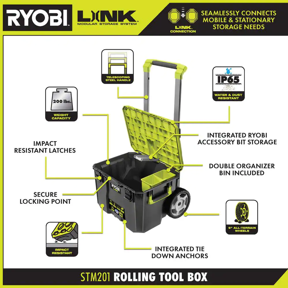 Ryobi Link Rolling Tool Box， STM201