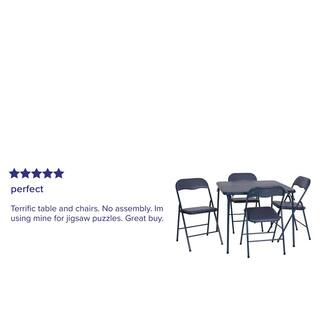 Carnegy Avenue 5-Piece Navy Folding Card Table and Chair Set CGA-JB-500009-NA-HD