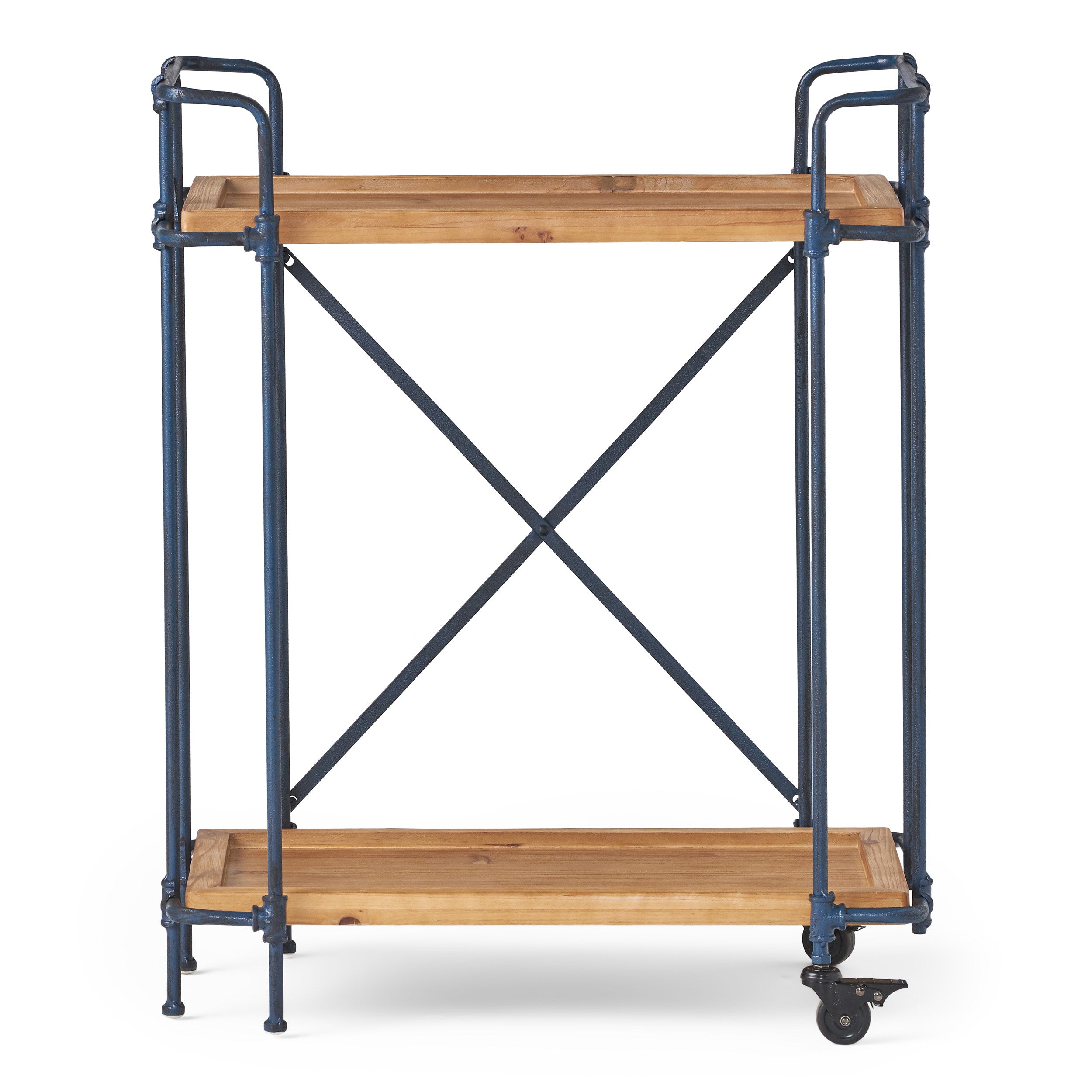 Samara Outdoors Natural Wood Finish Fir Wood and Iron Bar Cart