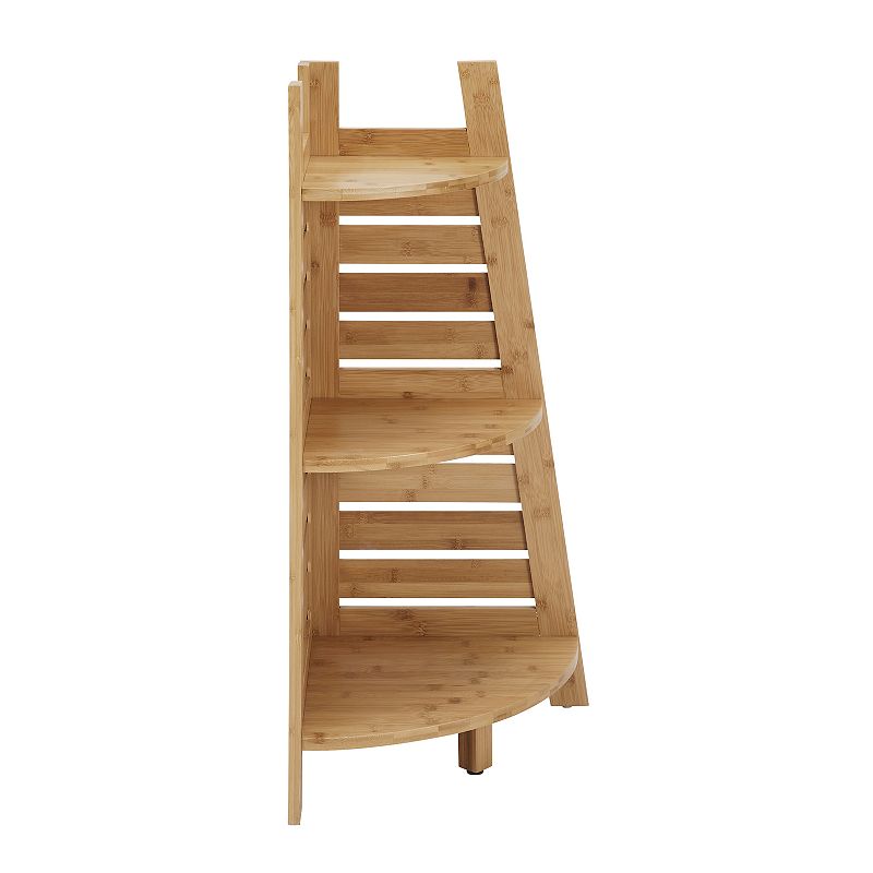 Linon Bracken Bamboo Corner Shelf