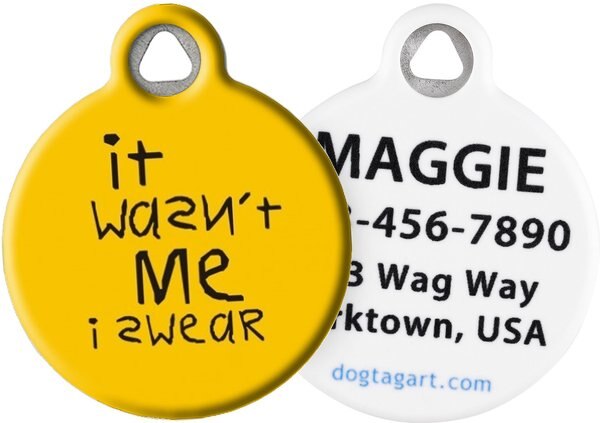 Dog Tag Art Wasn't Me Personalized Dog and Cat ID Tag