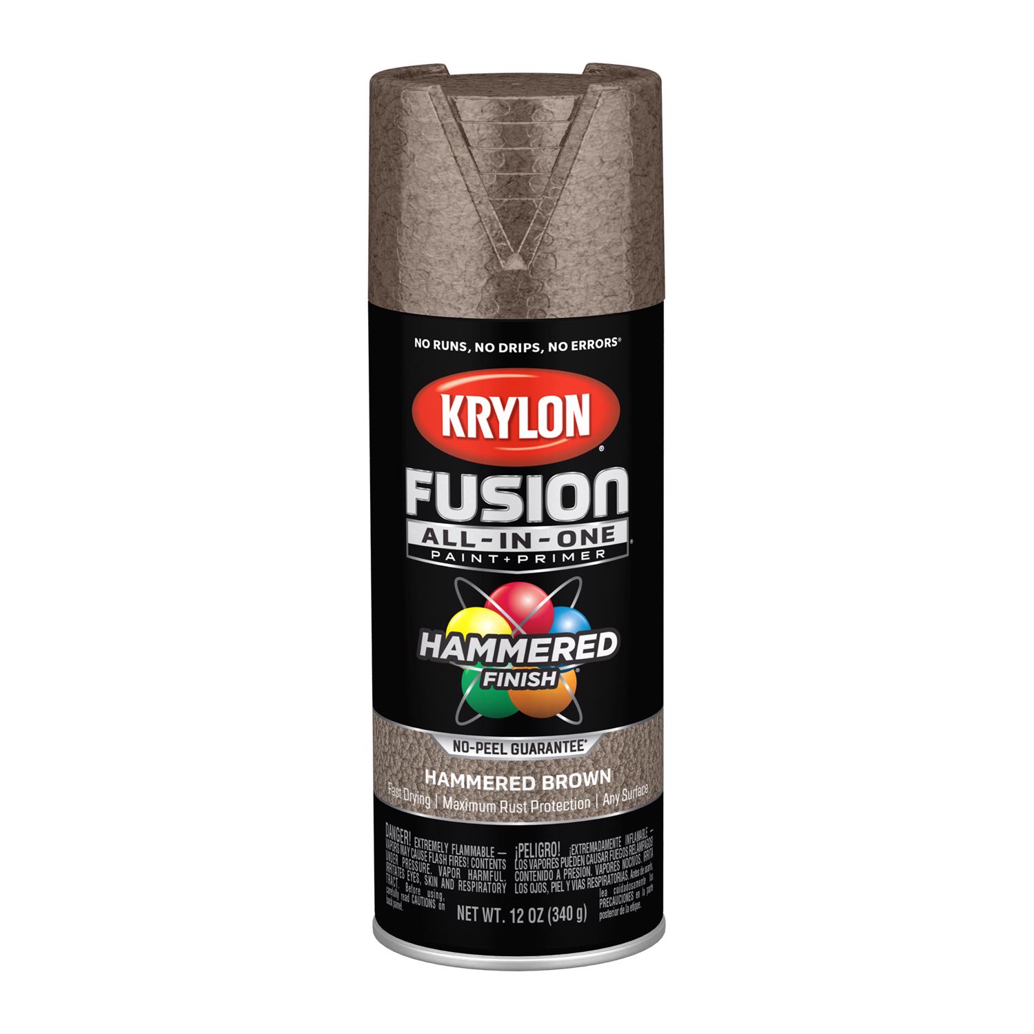 Krylon Fusion All-In-One Hammered Brown Paint+Primer Spray Paint 12 oz