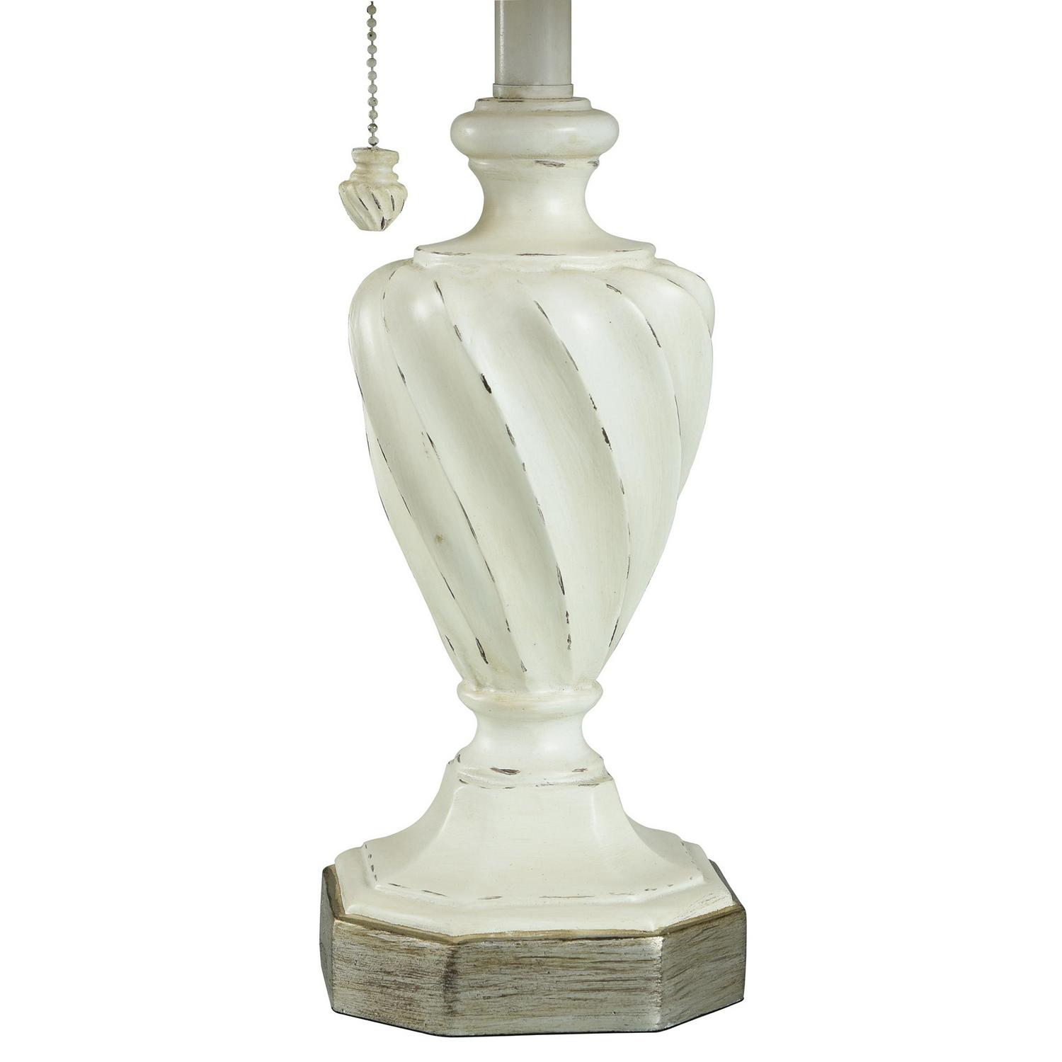 Cameron Table Lamp  Distressed Cream Grey With Gold Highlight  Cream