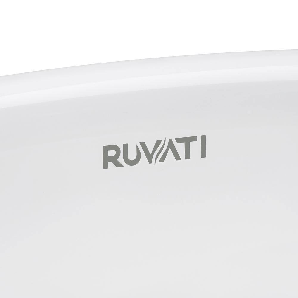 Ruvati 18 in. Rectangular Undermount Vanity Bathroom Porcelain Ceramic with Overflow in White RVB0720