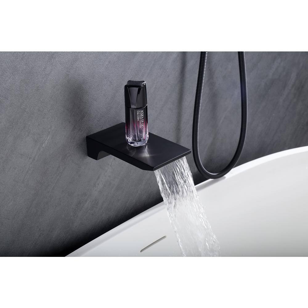 YASINU Single Handle 1-Spray Rain 12 in. Square Bathroom Tub and Shower Faucet in Matte Black (Valve Included) YNSH081-12MB