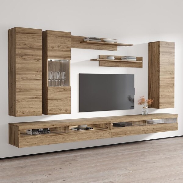 Fly EF5 35TV Wall Mounted Floating Modern Entertainment Center