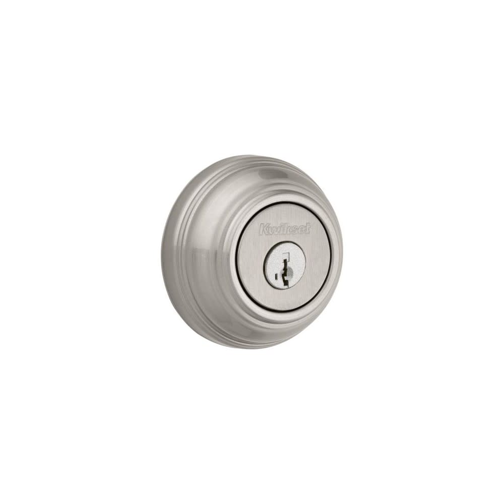 Kwikset SmartKey Door Deadbolt Satin Nickel Double Cylinder Round