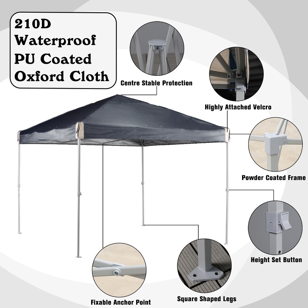 Aoodor 10 x 10 FT Pop Up Canopy Tent with Roller Bag  Portable Instant Shade Canopy for Camping  Party and Other Outdoor Events