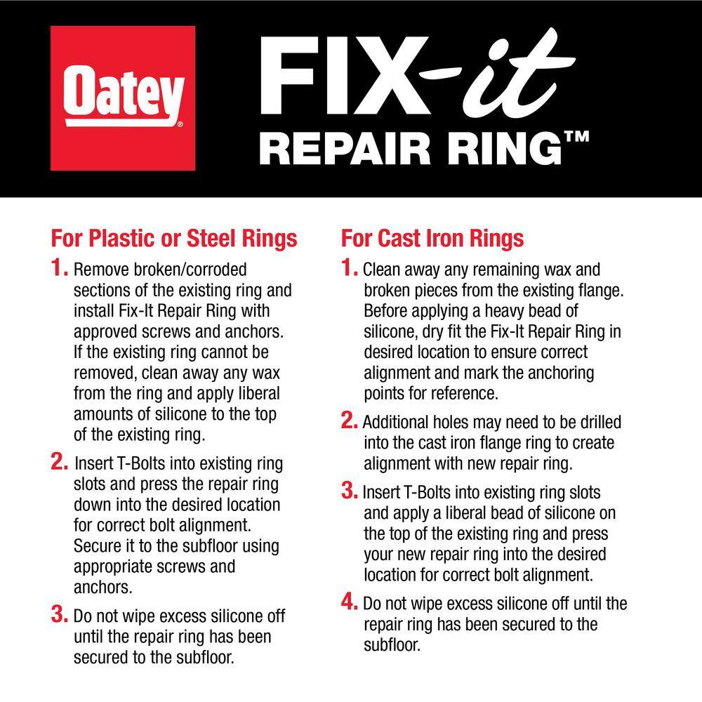 Oatey Fix-it Toilet Flange Repair Ring 42775